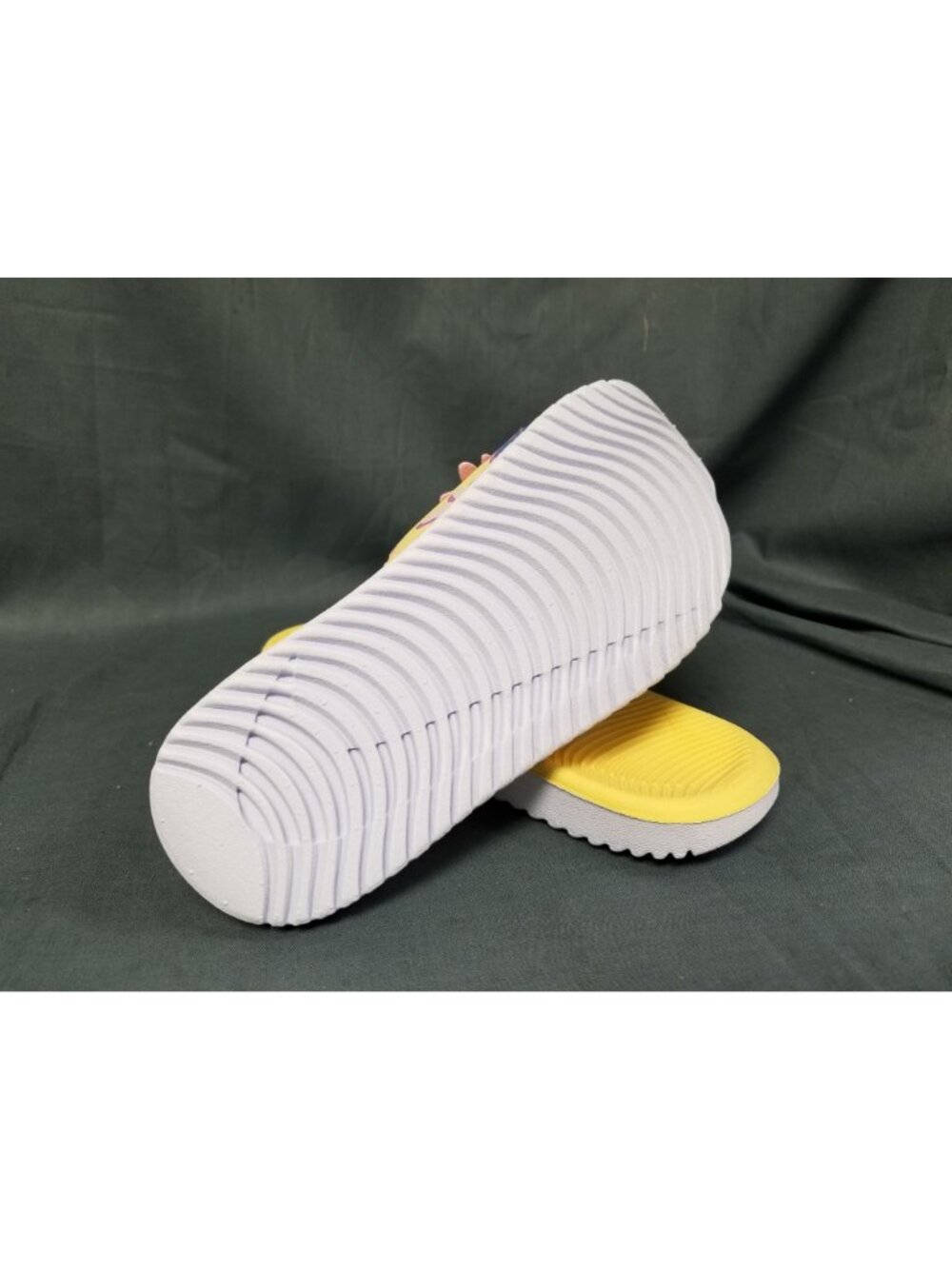 Nike Kawa Slide SE Soft Yellow Silt Red Sapphire Girls Size 11c NEW WITH TAGS! - Picture 2 of 11
